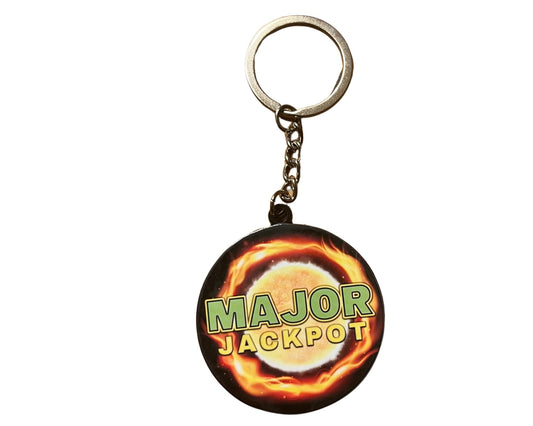 Lucky Slot Machine Major Jackpot Fireball Keychain / Ring