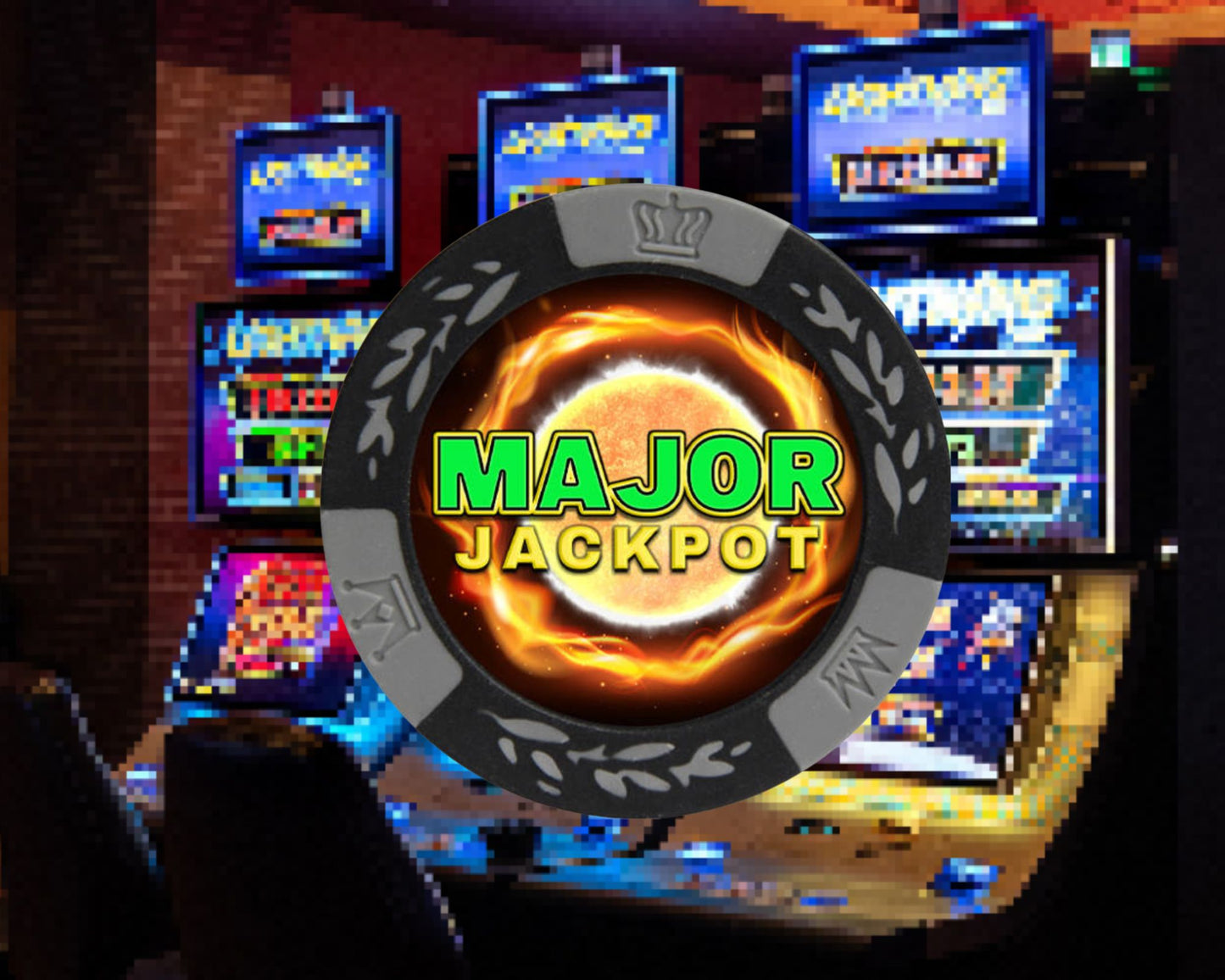 Jackpotsonline Luck Major Chip - Fireball Clay Poker Chip Good Luck