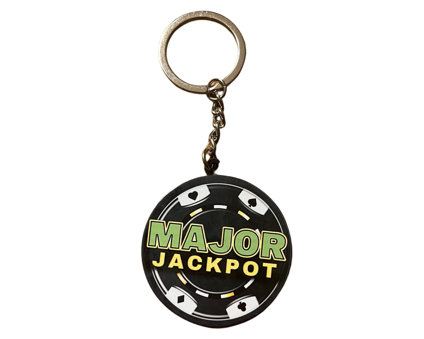 Lucky Slot Machine Major Jackpot Poker Chip Key Chain / Ring